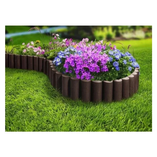 Star Garden Kahverengi Ahşap Görünümlü Çim Bordürü 2.3 Metre Çim Ayırıcı - Görsel 2