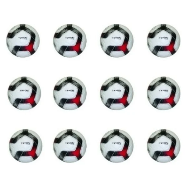 Tryon Ft-180 Kırmızı Beyaz Futbol Topu 12 Adet ( Koli ) - Beyaz - Kırmızı - 4 - Görsel 3