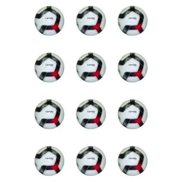 Tryon Ft-180 Kırmızı Beyaz Futbol Topu 12 Adet ( Koli ) - Beyaz - Kırmızı - 4 - Görsel 4