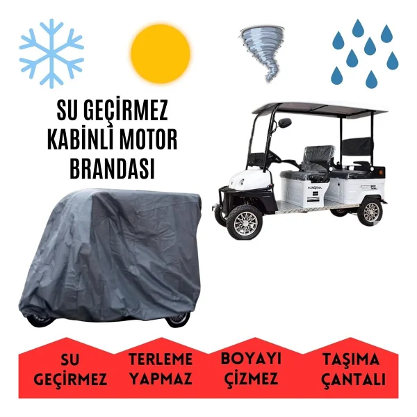 Arora Polo Plus Kabinli 4 Tekerlekli Motor Brandası Su Geçirmez - Görsel 3