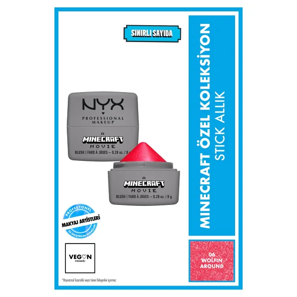 Nyx Professional Makeup Minecraft Cheeky Mob Balms Stick Allık - Görsel 6