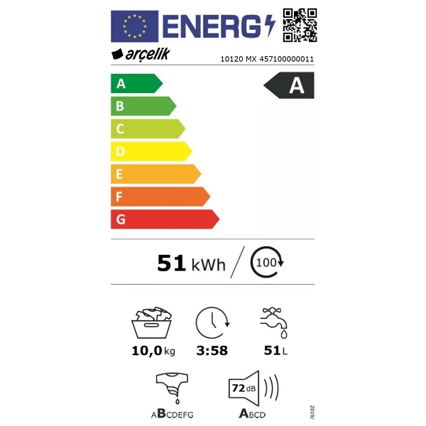 Arçelik 10120 Mx 10 Kg 1200 Devir Çamaşır Makinesi - Görsel 9