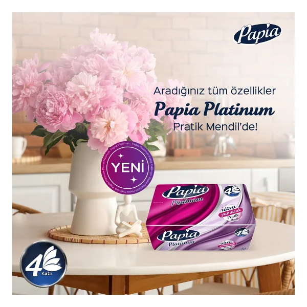 Papia Platinum Pratik Mendil 125'lı (18 Paket X 125 Yaprak) - Görsel 5