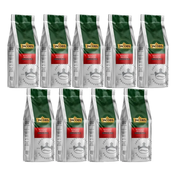 Jacobs Banquet Medium Çekirdek Kahve 1kg (Espresso Beans) (9 Lu Set) - Görsel 4