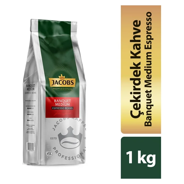 Jacobs Banquet Medium Çekirdek Kahve 1kg (Espresso Beans) (9 Lu Set) - Görsel 3