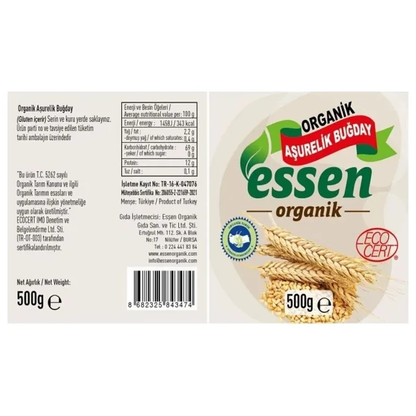 Essen Organik Aşurelik Buğday 500 Gr - Görsel 2