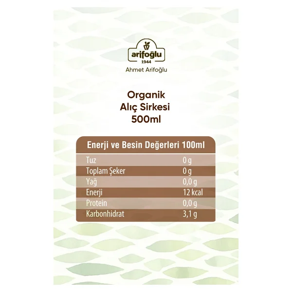 Arifoğlu Organik 500 Ml Alıç Sirkesi - Görsel 4