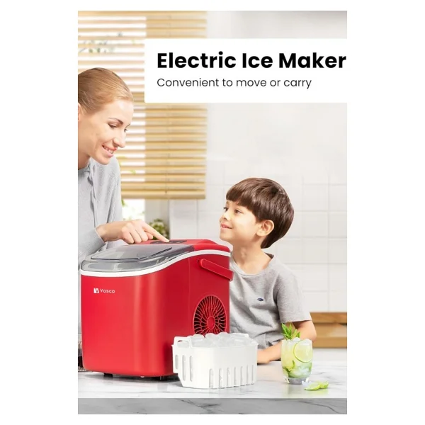Vosco VHZB-12HK Kırmızı Eco Buz Makinesi - Görsel 4