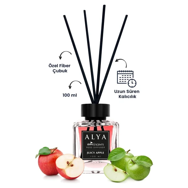 Alya Nature's Scents Juicy Apple Bambu Çubuklu Oda Kokusu- Elma Kokusu - Görsel 3