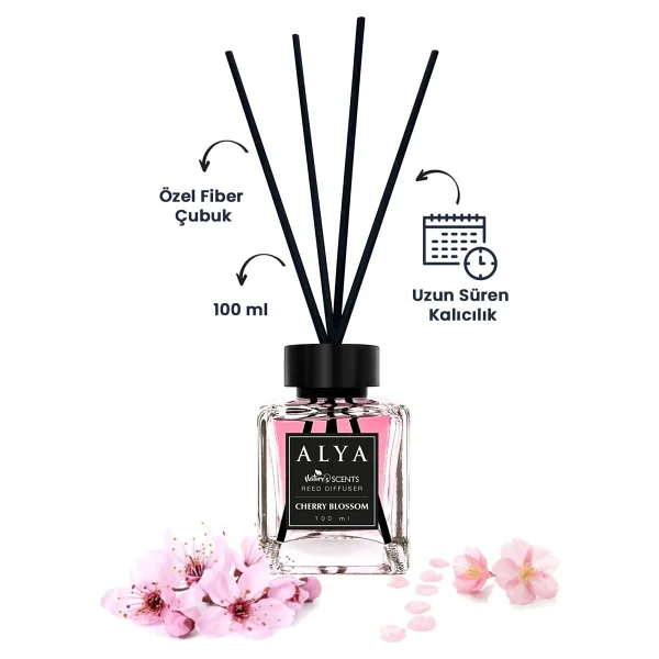 Alya Nature's Scents Cherry Blossom Bambu Çubuklu Oda Kokusu- Kiraz Çekirdeği Kokusu - Görsel 5