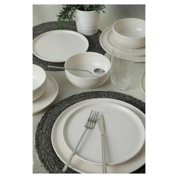 Keramika Nordic Mat Beyaz 18 Parça 6 Kişilik Yemek Takımı - Görsel 7