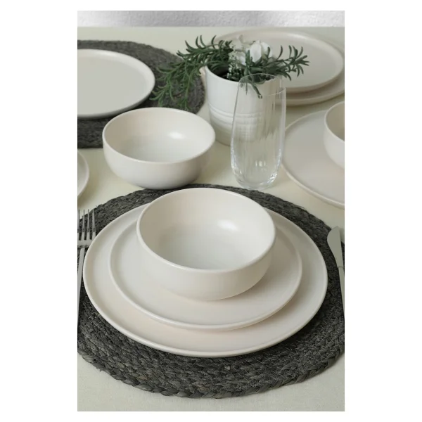 Keramika Nordic Mat Beyaz 18 Parça 6 Kişilik Yemek Takımı - Görsel 8