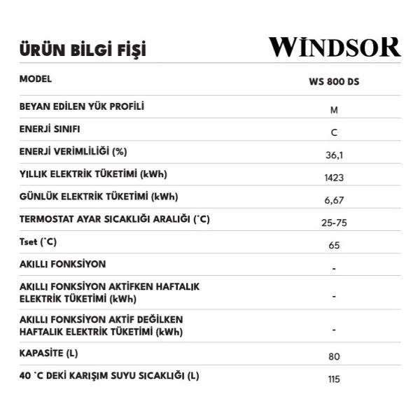 Windsor WS 800 DS 80 lt Dijital Termosifon - Görsel 4