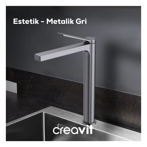 Creavit Ondea Mutfak Armatürü Metalik Gri - Görsel 3