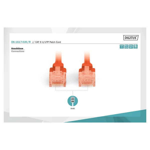 Digitus Dk-1617-020 U-Utp 2 M Kırmızı Cat6 Patch Kablo - Görsel 4