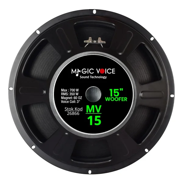 Magicvoice Mv-15 700 W 38 Cm Yedek Hoparlör - Görsel 2