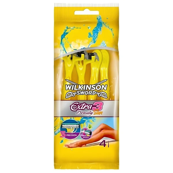 Wilkinson Sword Extra 3 Beauty Sun - Oynar Başlıklı Kullan At Tıraş Bıçağı 4'lü Paket - Görsel 4