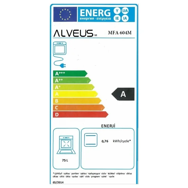 Alveus MFA 604 Beyaz Ankastre Fırın - Görsel 6