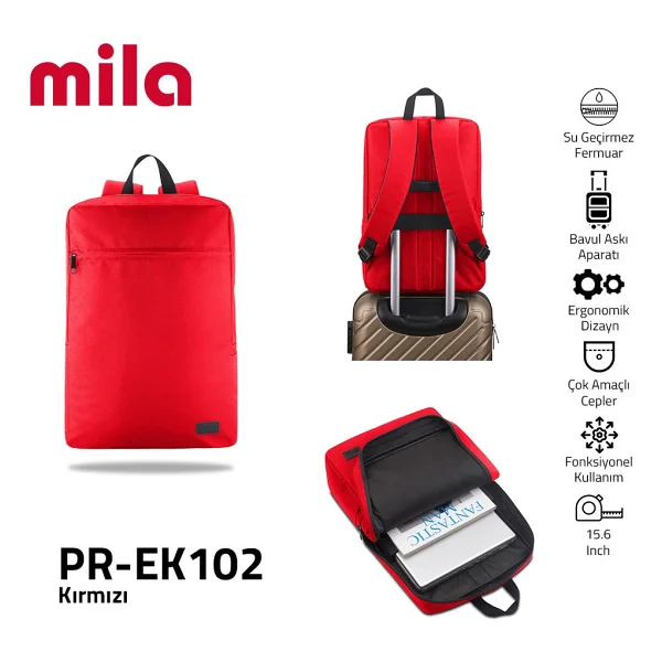 Classone Mila Pr-Ek103 Mor 15.6" Laptop Sırt Çantası - Görsel 8