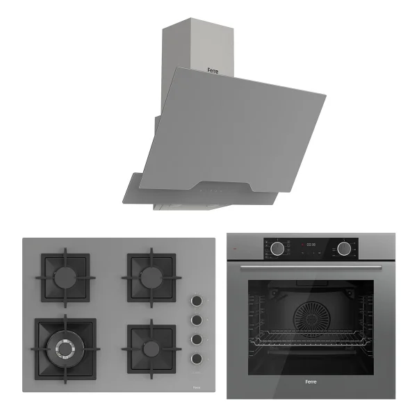 Ferre Fryart Sc Serisi Wok'lu Gri 3'lü Ankastre Set ( Xe63cpr-Sc408-D065 ) - Görsel 6