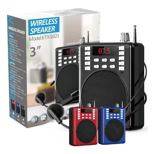 Subzero Ktx 1601 Mikrofonlu Rehber Öğretmen Amfisi USB/Tf/Aux Fm Destekli Hoparlör - Görsel 6
