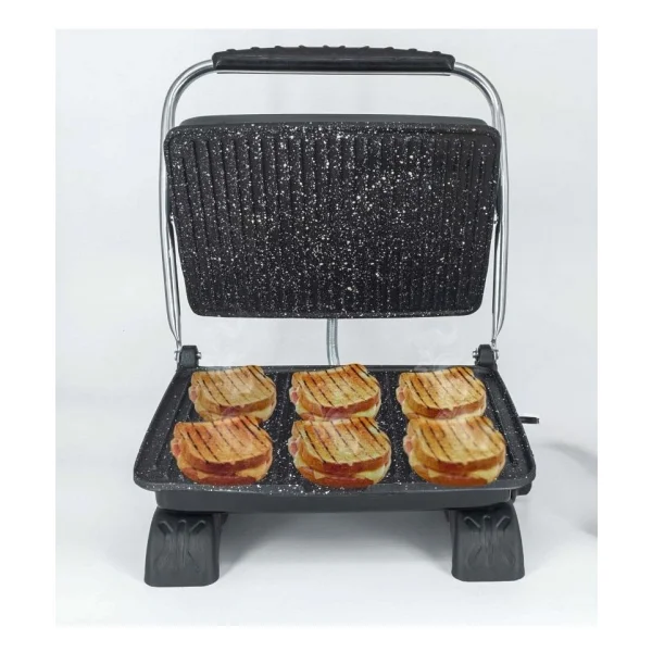 & Dökümix Demir Döküm Gri 1800 Watt 4-6 Dilim Ev-Sanayi-Büfe Tipi Tost Makinası Ve Izgara - Görsel 3