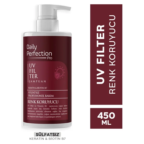 Dp Daily Perfection Pro Uv Filter Renk Koruyucu Sülfatsız Şampuan 450 Ml - Görsel 2