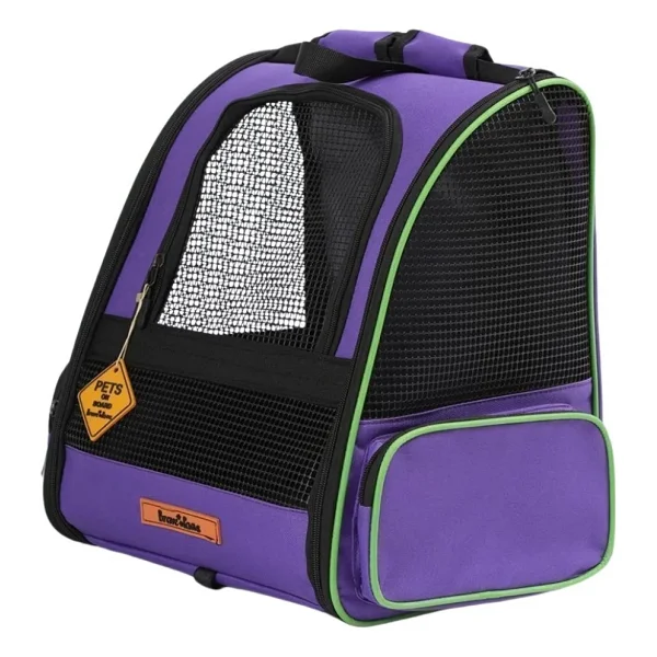 Reyo Brave Paws Plastik Fileli Piramit Model Yıkanabilir Kedi Ve Köpek Taşıma Çantası Mor - Görsel 3