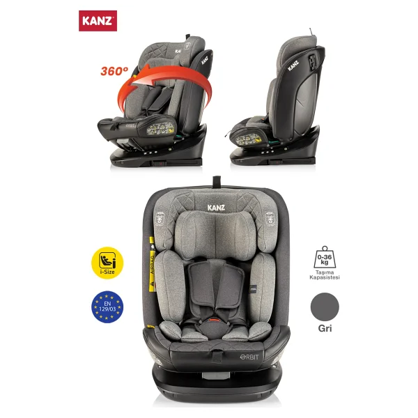Kanz Orbit I-Size Gri 0-36 Kg Oto Koltuğu - Görsel 2
