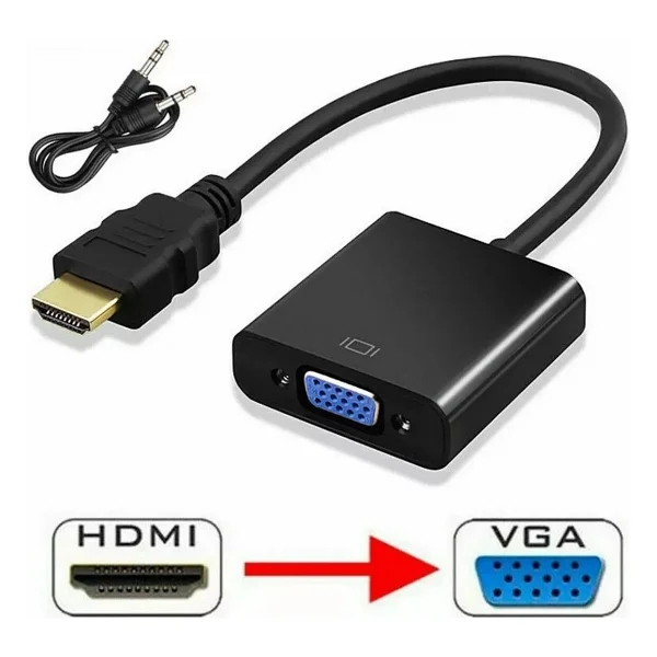 Concord Hdmi To Vga Kablo Monitör TV Çevirici Dönüştürücü Kablo + Ses Kablo Destekli - Görsel 3
