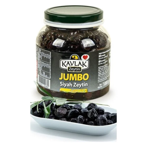 Kavlak Zeytin Jumbo Siyah Zeytin 1 Kg Doğal Salamura İle İri Taneli Saf Lezzet - Görsel 2