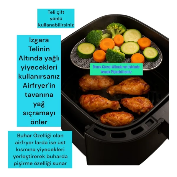 Tefal Easy Fry Mega Ey855d XXL 7.5 Lt Fritöz Uyumlu Buhar Izgarası Ve Yağ Önleyici Aparat - Görsel 3