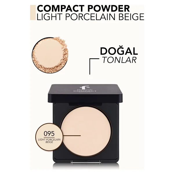 Flormar Yüksek Pigmentli & Yarı Mat 095 Light Porcelain Beige 11 gr Kompakt Pudra - Görsel 5