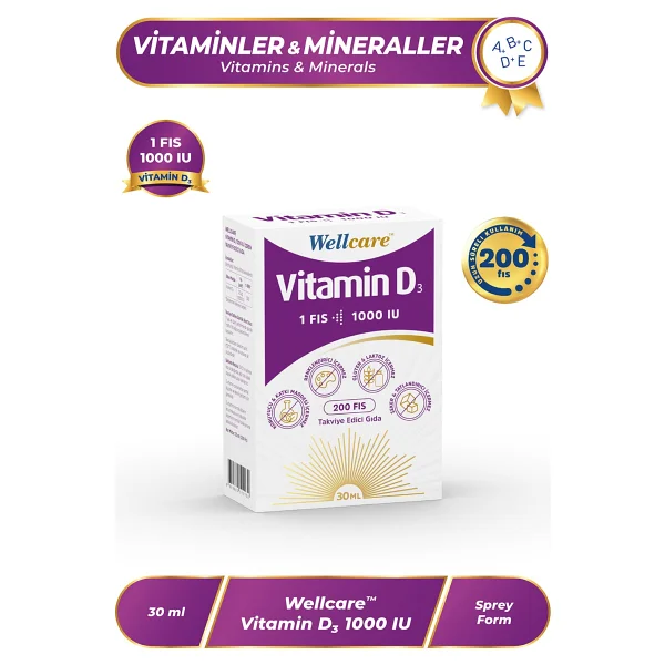 Wellcare Vitamin D3 1000 Iu 30 Ml - Görsel 4