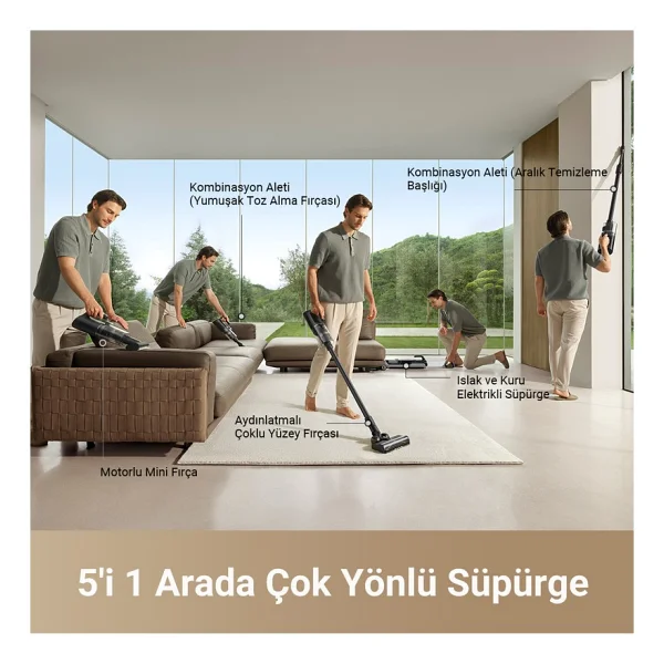 Dreame H14 Dual Akıllı Islak Kuru Şarjlı Dikey Süpürge - Görsel 2