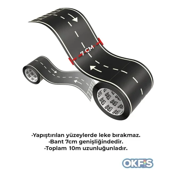 Go Toys Otobant Eğitici Ve Eğlenceli Yol Yapım Bandı - Çocuk Trafik Bantı - Road Tape Oyun Bandı - Görsel 3