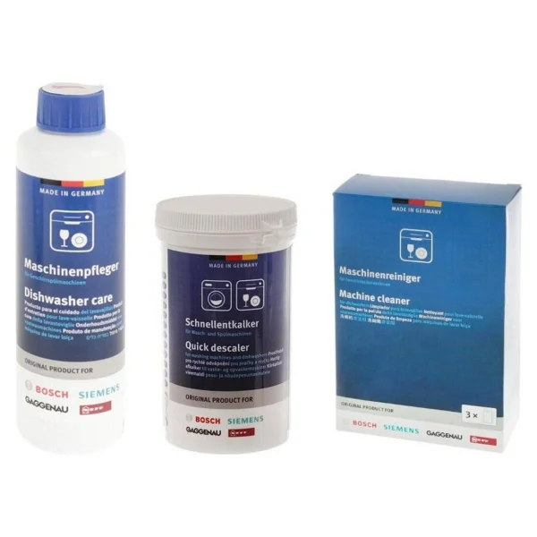 Bosch Bulaşık Makinaları için Bakım Seti Temizleme Tozu + Bakım Sıvısı + Kireç Çözücü 3'lü Set