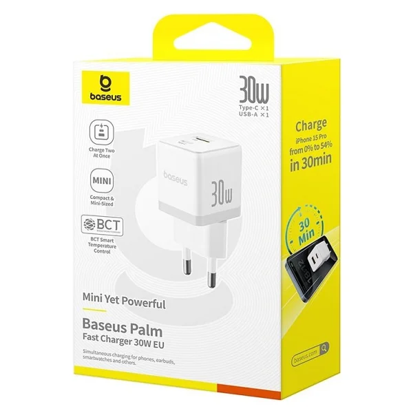 Baseus Palm C+U 30 W Hızlı Şarj Adaptörü - Görsel 5