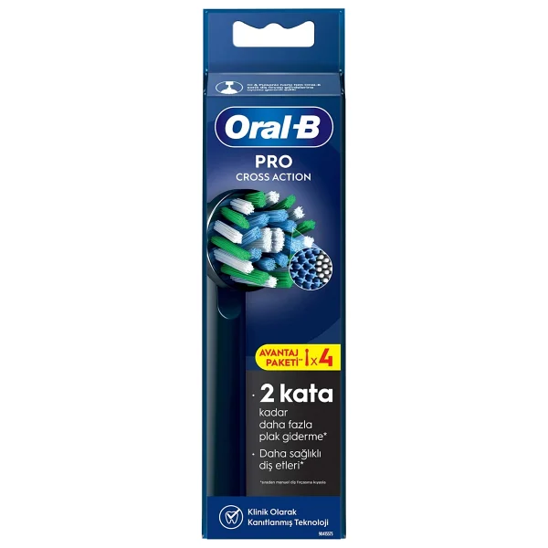 Oral-B Cross Action X-Filament Diş Fırçası Yedek Başlığı 4 Adet Orta Sertlikte Fırça Kılları - Görsel 2