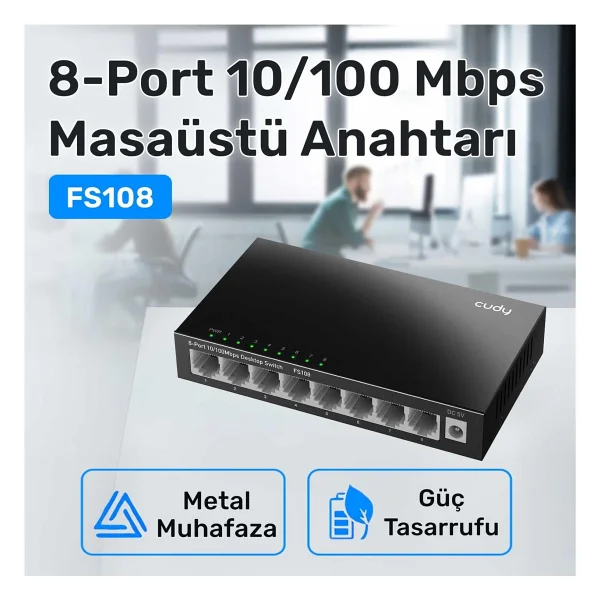 Cudy Fs108 8 Port 10/100 Mbps Switch - Görsel 2