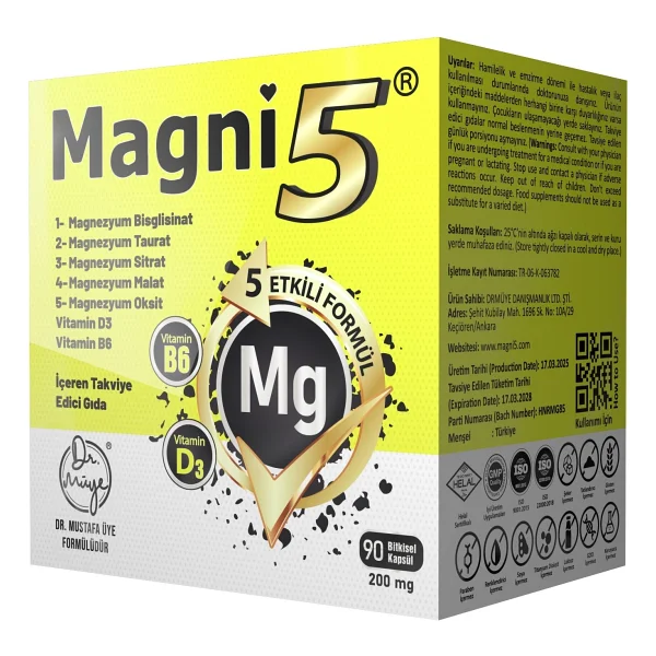 Magni5 Magnezyum 5 Etkili Form 90 Kapsül - Görsel 2