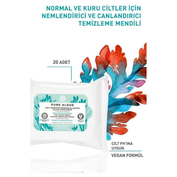 Yves Rocher Pure Algue 20'li Makyaj Temizleme Mendili - Görsel 2