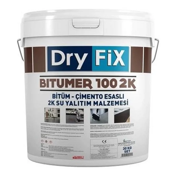 Dryfix Bitümer100 2k Bitümlü Çift Komponentli Likit Membran 30 Kg Siyah - Görsel 2
