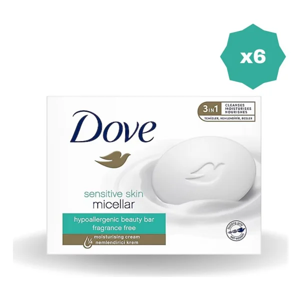 Dove Sensitive Skin Micellar Cream Bar 90 Gr 6 Adet Nemlendirici Sabun - Görsel 2