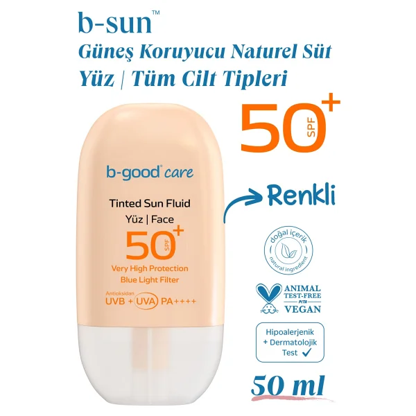 B-Good Care B-Sun Tinted 50 Ml 50 Faktör Yüz Güneş Sütü - Görsel 8