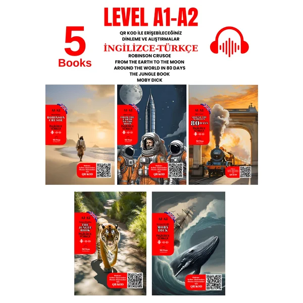 İngilizce 5'li A1-A2 Seviye Qr Kod İle Dinlemeli Ve Alıştırmalı Hikaye Seti - Görsel 9
