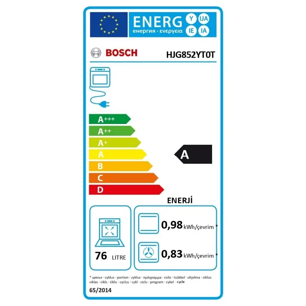 Bosch Hjg852yt0t Siyah Ankastre Fırın - Görsel 4