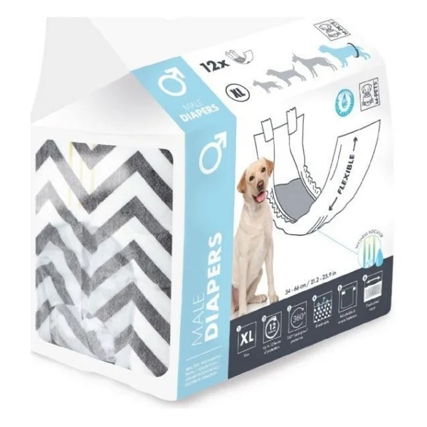 M-Pets Dıapers Erkek Köpekler İçin Külot (XL) 12li - Görsel 7