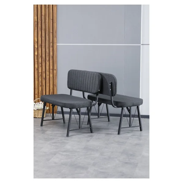 Hayat Serisi Mutfak, Yemek, Bahçe, Kafe, Modern Bench, Puf, 1 Adet - Siyah - Görsel 7