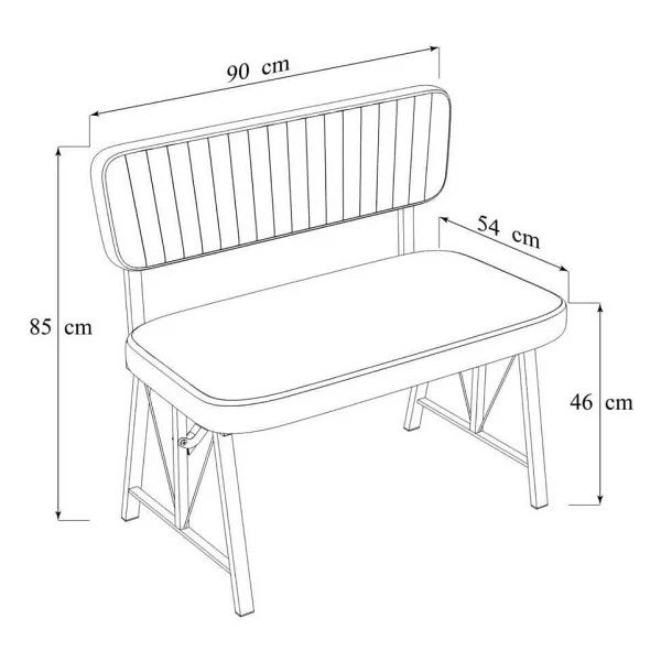 Hayat Serisi Mutfak, Yemek, Bahçe, Kafe, Modern Bench, Puf, 1 Adet - Antrasit - Görsel 2